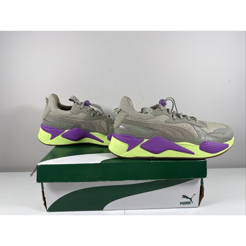 PUMA MENS‎ RS-X RON FUNCHES #389160-01 Gray, Purple, Neon Green. Running Fashion